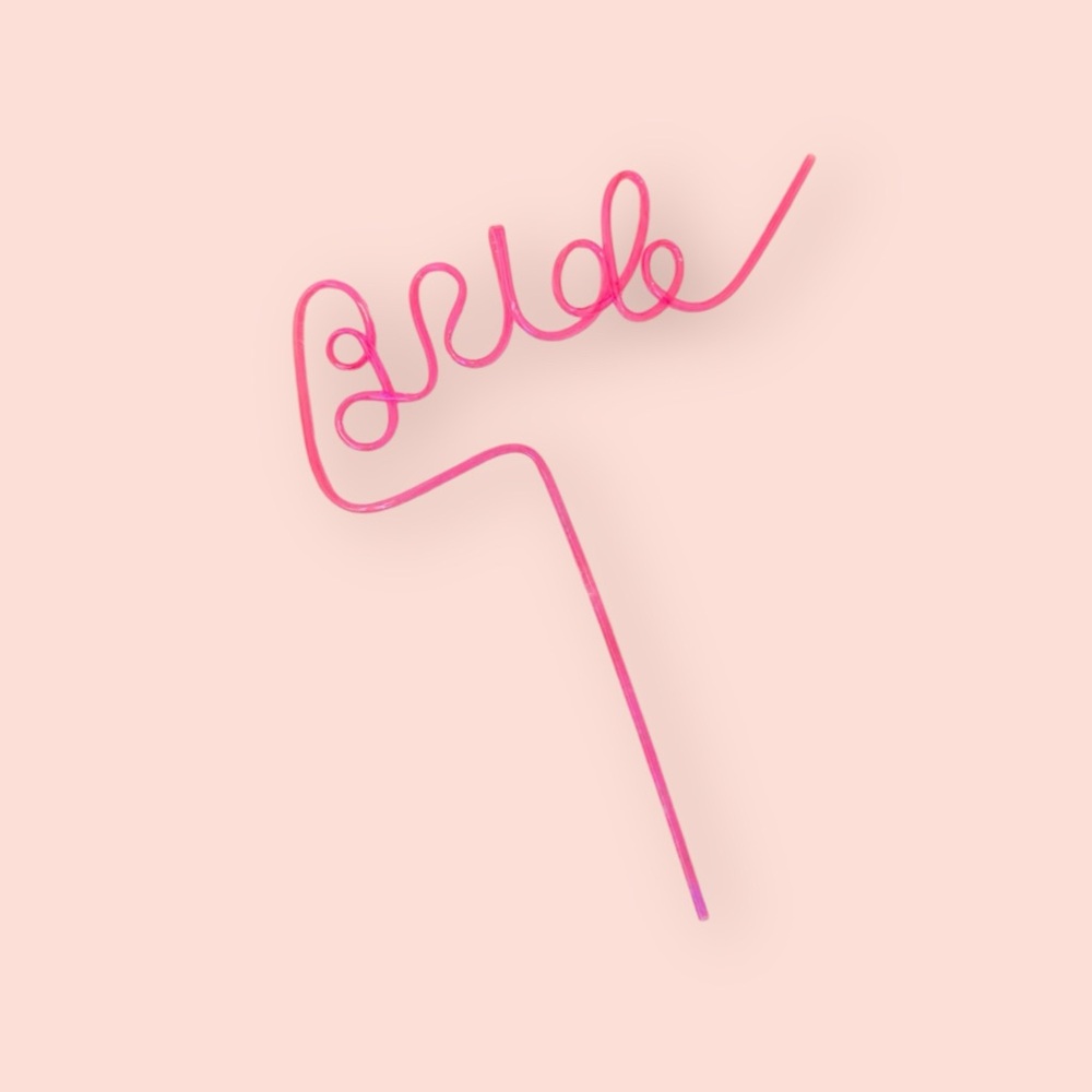 Pink Bride Drink Straw